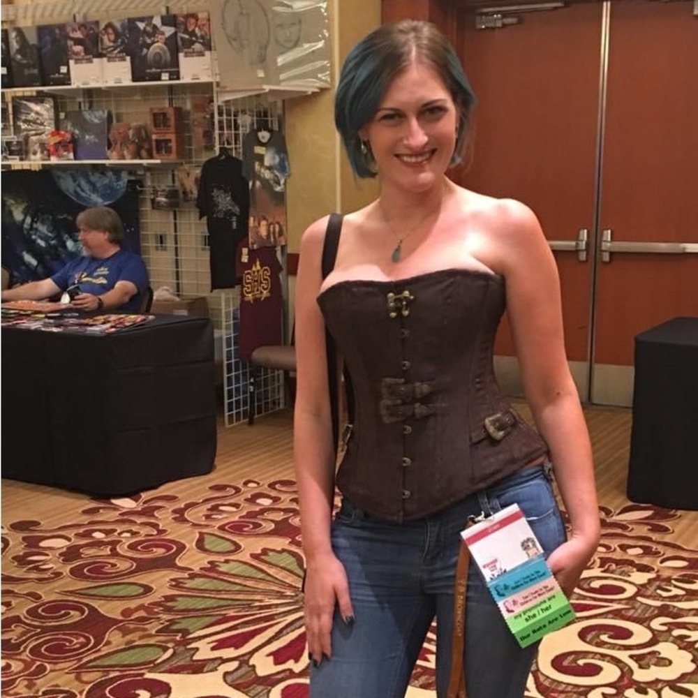 Brown Steampunk Corset – Size 26 | Brass Buckles | Clockwork Couture